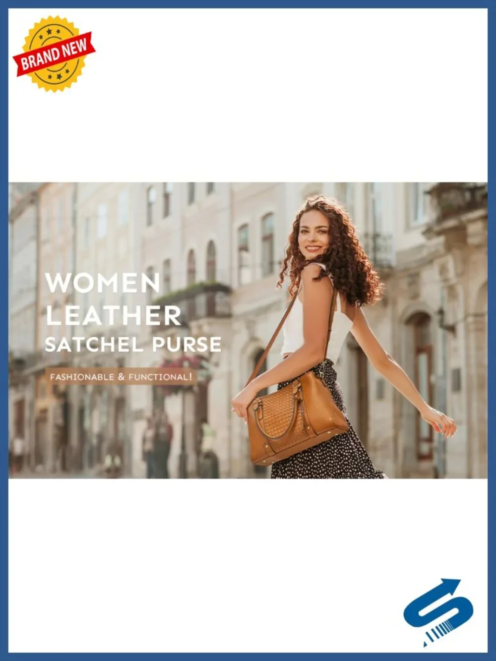 Genuine Leather Satchel Top Handle Crossbody Handbag Women Tote